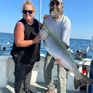 Husband and wife fishing team