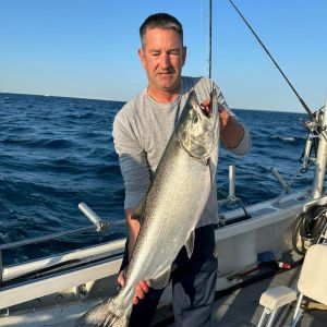 Customer with his chinook salmon 