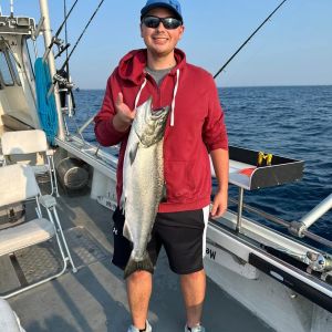 Salmon fishing Lake michigan