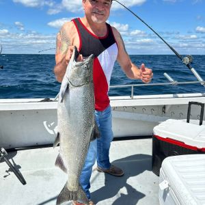 Lake michigan salmon fishing
