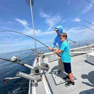 Father and son fishing team