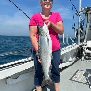 Summer fishing Lake Michigan 