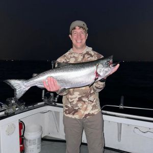 Early morning king salmon fishing 